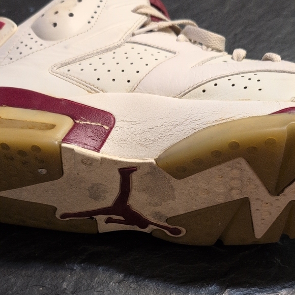 Jordan Kids High-Top Sneakers - White and Burgundy - Picture 5 of 7